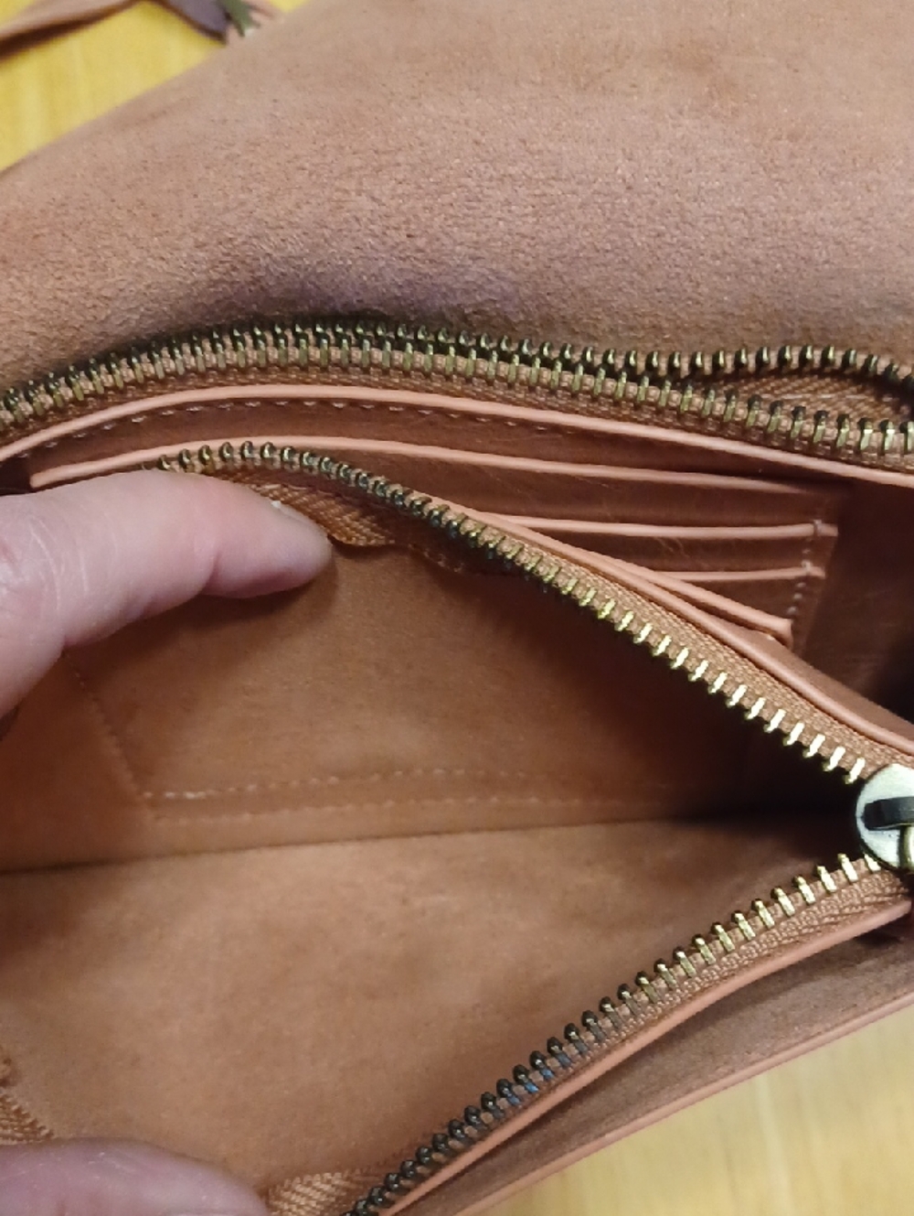 Anthropologie Women's Crossbody Wallet Bag in Mauve Brown Vegan - Picture 7 of 14